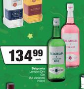 Belgravia London Dry (All Variants)-750ml Each