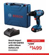 Bosch 18V Impact Drill With Lithium Battery Kit GSB183 81493660