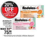Andolex-C Lozenges 16 Lozenges Assorted-Each