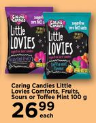 Caring Candies Little Lovies Comforts, Fruits Sours Or Toffee Mint-100g Each