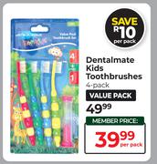 Dentalmate Kids Toothbrushes 4 Pack