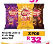 Willards Cheese Curls Assorted-For 3 x 90g