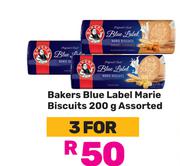 Bakers Blue Label Marie Biscuits Assorted-For 3 x 200g