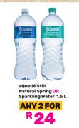 Aquelle Still Natural Spring Or Sparkling Water-For Any 2 x 1.5Ltr