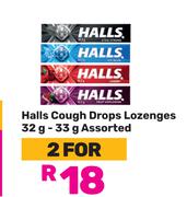 Halls Cough Drops Lozenges Assorted-For 2 x 32g/33g