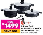 Tissolli 8-Piece Cast Aluminium Cookware Set With Glass Lids
