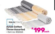 Mainstays Aztek Cotton Throw Assorted-Each