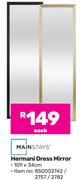 Mainstays Hermani Dress Mirror-109 x 34cm Each