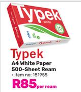Typex A4 White Paper 500-Sheet Ream-Per Ream