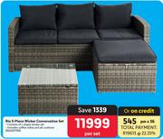 Rio 3 Piece Wicker Conversation Set-Per Set