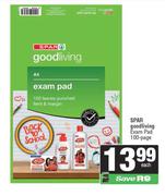 Spar Good Living Exam Pad 100 Page-Each