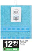 Care By Spar Face Cloth Assorted-Each