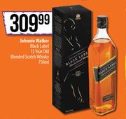 Johnnie Walker Black Label 12 Year Old Blended Scotch Whisky-750ml