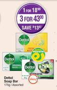 Dettol Soap Bar Assorted-For 3 x 175g