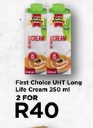 First Choice UHT Long Life Cream-For 2 x 250ml