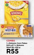 1 x Bokomo Corn Flakes 500g & 1 x Bokomo Weet Bix 450g-Combo