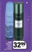 Yardley Body Spray For Men Or Women (Assorted)-90ml/ 125ml Each