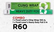 Food Lover's Cling Wrap 100m & Food Lover's Heavy Duty Foil 5m Combo