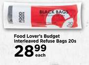 Food Lover's Budget Interleaved Refuse Bags-20's Pack Each