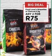 Food Lover's Briquettes Or Charcoal-For Any 2 x 4Kg 