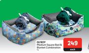 Ol'Roy Medium Square Bed & Blanket Combination-1's Each