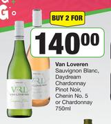 Van Loveren Sauvignon Blanc, Daydream Chardonnay Pinot Noir, Chenin No 5 Or Chardonnay-2x750ml