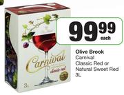 Olive Brook Carnival Classic Red Or Natural Sweet Red-3L Each