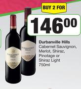 Durbanville Hills Cabernet Sauvignon, Merlot, Shiraz, Pinotage Or Shiraz Light-For 2 x 750ml
