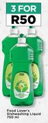 Food over's Dishwashing Liquid-For 3 x 750ml
