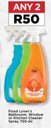 Food Lover's Bathroom, Window Or Kitchen Cleaner Spray-Any 2 x 750ml