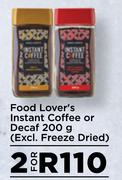 Food Lover's Instant Coffee Or Decaf (Excl.Freeze Dried)-For 2 x 200g
