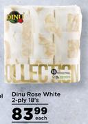 Dinu Rose White 2 Ply-18's Each