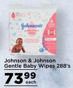 Johnson & Johnson Gentle Baby Wipes-288's Each