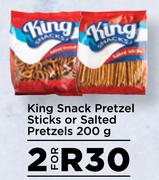 King Snack Pretzel Sticks Or Salted Pretzels-For 2 x 200g