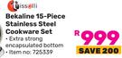 Tissolli Bekalite 15 Piece Stainless Steel Cookware Set