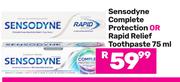 Sensodyne Complete Protection Or Rapid Relief Toothpaste-75ml 