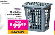 Formosa 75L Debble Laundry Basket Silver