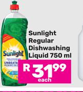 Sunlight Regular Dishwashing Liquid-750ml Each