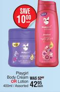 Playgirl Body Cream Or Lotion Assorted-400ml Each
