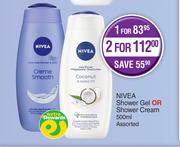 Nivea Shower Gel Or Shower Cream Assorted-500ml
