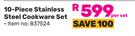 Tissolli Crown 10 Piece Stainless Steel Cookware Set-Per Set