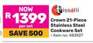 Tissolli Crown 21 Piece Stainless Steel Cookware Set-Per Set