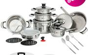 Tissolli Crown 21 Piece Stainless Steel Cookware Set-Per Set
