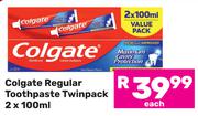Colgate Regular Toothpaste Twinpack-2 x 100ml