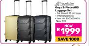 Travelwize Onyx 3 Piece ABS Luggage Set-Each