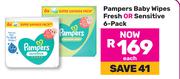 Pampers Baby Wipes Fresh Or Sensitive 6 Pack-Each