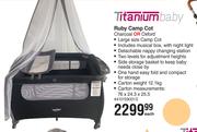 Titanium Baby Ruby Camp Cot Charcoal Or Oxford-Each