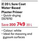 Plascon Sure Coat Water Based Plaster Primer-20Ltr