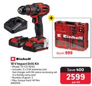 Einhell 18V Impact Drill Kit TE-CD 18/40-Per Kit