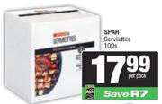 Spar Serviettes-100s Per Pack
